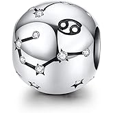 Constellation Charm 925 Sterling Silver Birthstone Bead for Pandora Charms Bracelet-Gift for Anniversary Birthday Christmas Day