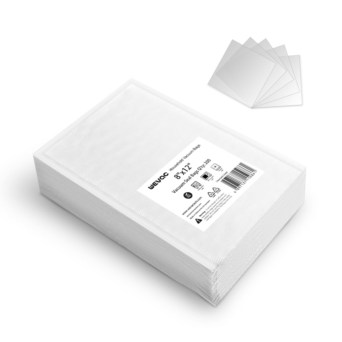 Photo 1 of [2024 Q4] 8" x 12" Vacuum Sealer Bags, 200 Count-Ideal for Food Storage, Sous Vide, and Meal Prep, Keep Food Fresh and Nutrients, Wevac Lite