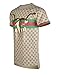 SCREENSHOTBRAND Mens Hipster Hip-Hop Premiun Tees - Stylish Longline Latest Fashion T-Shirts - Gold CC Logo - Khaki - Medium