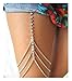 Tupai 1pcs Sexy Women Silver Tone Rhinestone Thigh Leg Chain Jewelry Body Bikini Beach Harness Body Chain