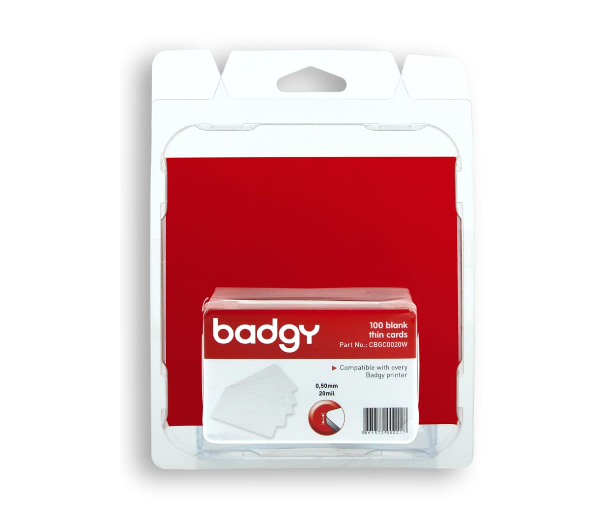 Badgy 948915 - Badgy PVC Cards 100 Units, White