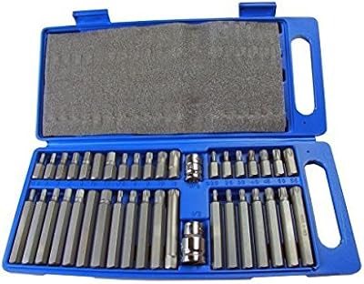 Bergen US Pro 40pc Torx Spline Hex Bit Socket Set B2200 3/8 and 1/2 Dr
