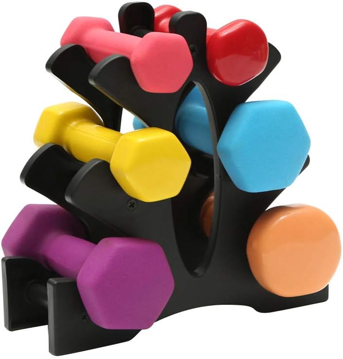 Sayhi Dumbbell Rack Stand 3 Tier Dumbbells Weights Handle Stand Holds 30 Pounds Compact Dumbbell Bracket for Home Gym