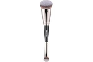 TEOYALL Dual-Ended Foundation Under Eye Concealer Brush, Sloped Angled Contour Synthetic Bristles for Liquid Cream Powder