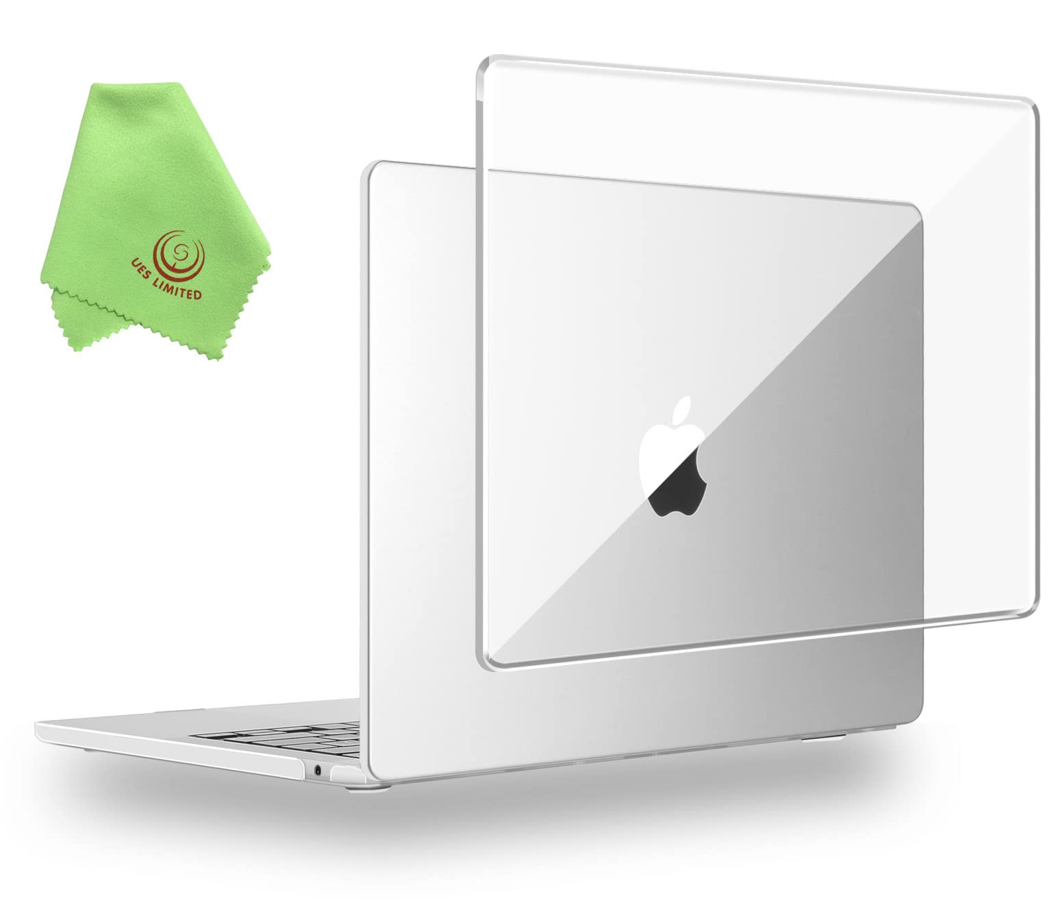 UESWILL Case Compatible with MacBook Air 13 inch M5 M4 M3 M2 chip, 2022-2026 Release, Model A3449 A3240 A3113 A2681, Glossy Transparent Cover for MacBook Air 13.6, Crystal Clear