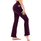 Walifrey Flare Leggings with Pocket for Women,High Waisted Opaque Flare Pants for Yoga Workout