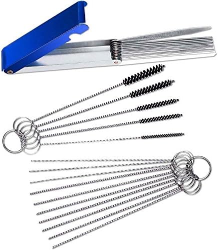 Carburetor Carbon Jet Cleaner, 13 Wire Torch Tip Cleaner Tool and 10 Needles 5 Brushes Cleaning Tool Kit for ATV Welder Motorcycle