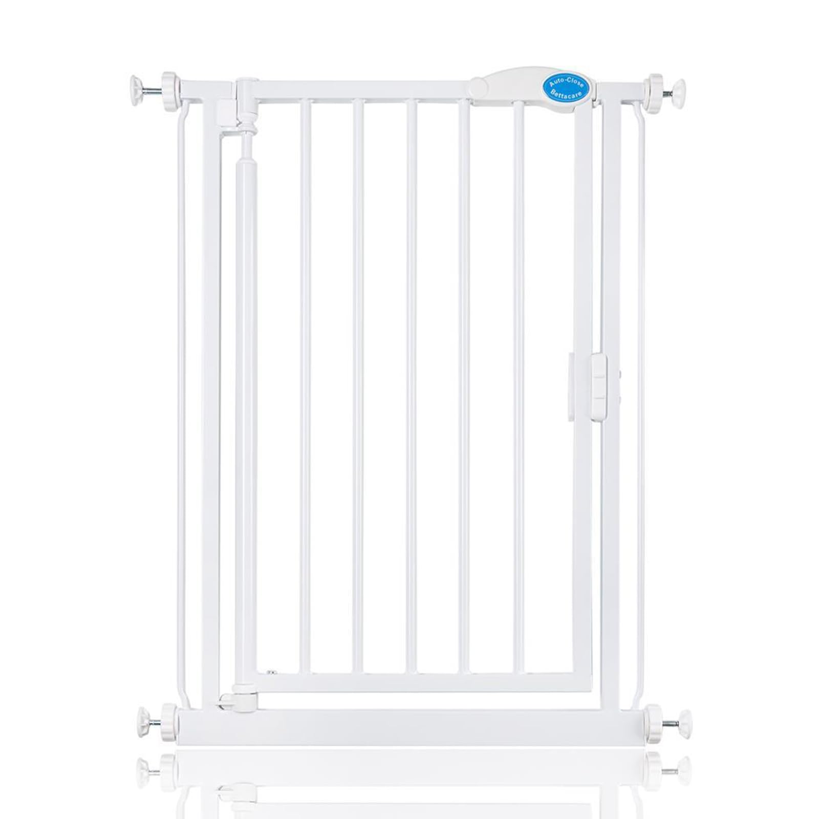 Bettacare Auto Close Stair Gate, 61cm - 66.5cm, White, Pressure Fit Safety Gate, Baby Gate, Safety Barrier for Doors Hallways and Spaces, Easy Installation