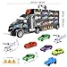 iBaseToy Toy Trucks Transport Car Carrier - Toy Cars Truck Educational Vehicles Toy Car Set Includes 12 Cars, 2 Helicopters, 28 Toy Car Slots，Great Gift for Kids, Toddlers, Children - Boys and Girls