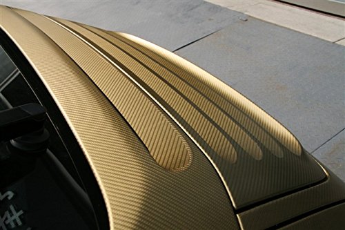 Golden 3D Carbon Fiber Film Twill Weave Vinyl Sheet Roll Wrap (120" X 60", Golden)