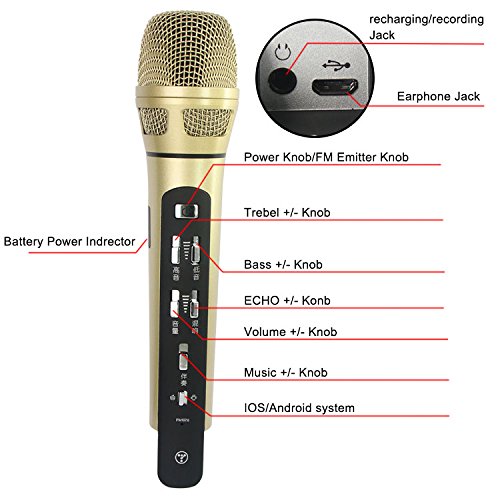 Tuxun K9 Car Wireless Karaoke Microphone Handheld KTV Microphone FM