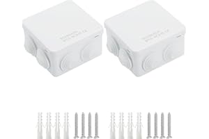 LeMotech Junction Box, ABS Plastic IP55 Water Resistant and Dustproof, Universal Electrical Enclosure, Outdoor and Indoor Pro