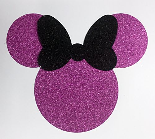 Disney Minnie Mouse Pink Glitter Black Bow Die Cut Stickers Jumbo 7 Inch Size