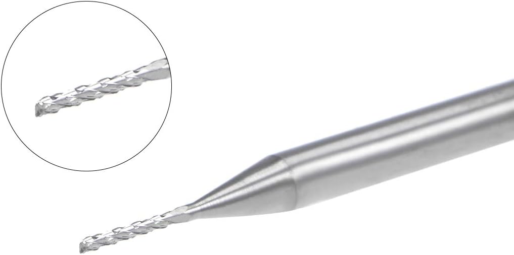 sourcing map 10Pcs 0.8mm Carbide End Mill Engraving Milling Cutter CNC Router Bits for PCB Machine 1/8" Shank - Image 4