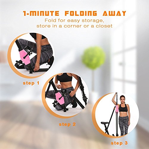 Meflying Vertical Climber, Climbing Machine - Full Total Body Workout Fitness Folding Cardio Climber Exercise Machine [US Stock] (Pink) - Thumbnail 5