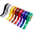 GTSE Mixed Colors Electrical Tape, 10-Pack – Waterproof, Industrial Grade Vinyl, 3/4 in x 66ft– Strong Self-Adhesive PVC Electric Tape for Wire Insulation, 7 Mil, 600V – UL/CSA Listed