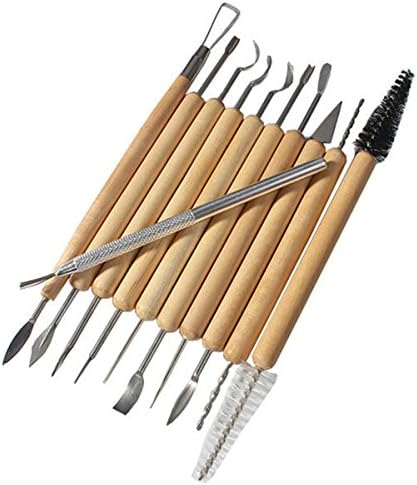 11 pcs Wood and Metal Pottery Clay Carving Tools Sets Paint Wood Models Sculpture Carving Tool Set