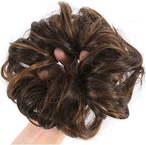 Hair Bun Extensions Wavy Curly Messy Donut Chignons Hair Piece Wig Hairpiece