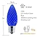 Pack of 25 LED C9 Blue Replacement Christmas Light Bulbs for Light Strand, Commercial Grade Dimmable Holiday Bulbs, 5 Diode (LED's) in Each Bulbs, Fits in E17 Sockets