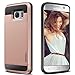 Vofolen Case for Galaxy S7 Edge Case Slidable Card Holder S7 Edge Wallet Case Hybrid Protective Shell Shockproof Rubber Bumper Armor Scratch-Proof ID Card Slot Case Cover for Galaxy S7 Edge Rose Gold