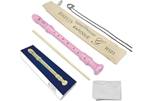 HOSEYIN Soprano Recorder Baroque style German style C Key 8 Holes Soprano Recorder for Beginners(Baroque, Pink)