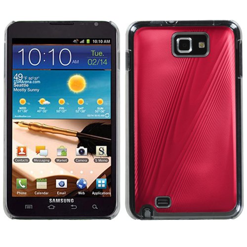 For SAMSUNG T879/I717(Galaxy Note) Slim Snap-on Cosmo Metal Back Case Cover Reddish Pink MYBAT