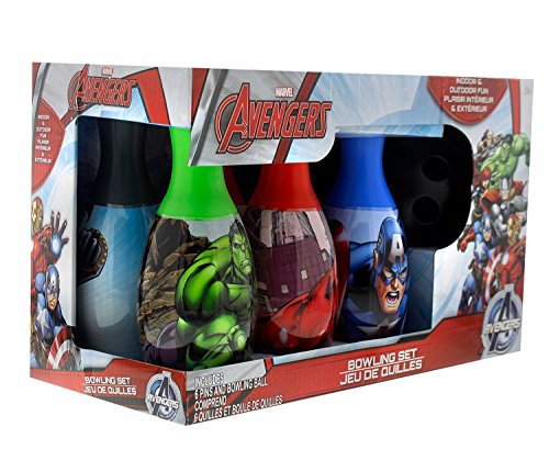 Avengers Bowling Set - Includes 6 Pins and Bowling Ball - Styles May Vary