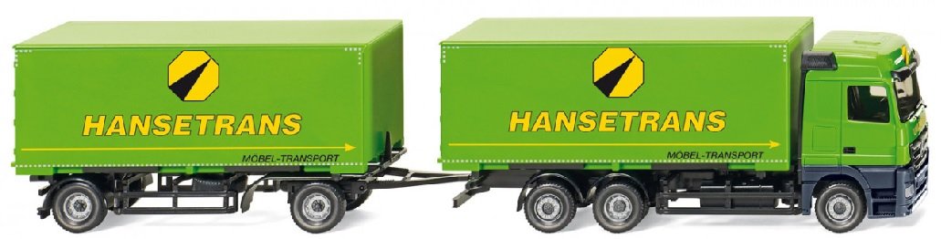 Swap-body trailer truck (MB Actros) "Hansetrans" - Model Car, Ready-made - Wiking 1:87