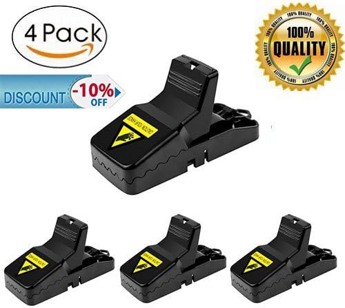 LYJ Mouse Trap Mini Mice Large Rat Trap Snap Humane Power Rodent Killer kit- Sensitive Reusable and Durable Sanitary Cages -4 Pack