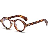 ZIMUSUN Round Frame Glasses for Women Men Small Circle Clear Lens Glasses Blue Light Non-prescription Eyeglasses