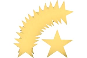 MECCANIXITY 80Pcs Gold Stars Cutouts Double Printed Paper Stars Decoration Cardboard Star for Classroom Wall Party Movie Nigh