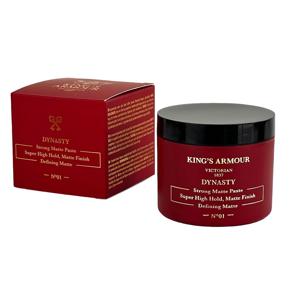 King's Armour Dynasty No1 Strong Matte Hair Styling Wax 110 ml- Premium Strong Hold Matte Hair Paste for Men - High Control & Texture - Elite Styling for Bold Hairstyles