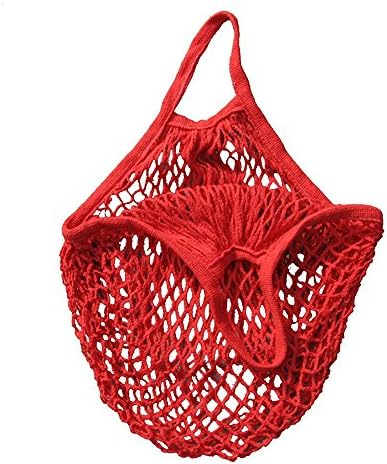 Pnizun - Mesh Net Turtle Bag String Bag Shopping Reusable Fruit Net Shoulder Storage Handbag Totes New Grocery Shopper home storage bags [Red ]