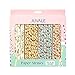 160-Pack Paper Straws - White, Yellow, Green, and Peach Colored Fun Biodegradable Drinking Straws with Floral Designs - 7.75 inches