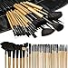 Makeup Brushes, FlatLED Makeup Brush Set, 32 PCS Profesional Wooden Synthetic Cosmetics Makeup Brush Kit with Leather Case, Foundation Eyeliner Blending Concealer Eyeshadow Face Powder Blush (Wooden)