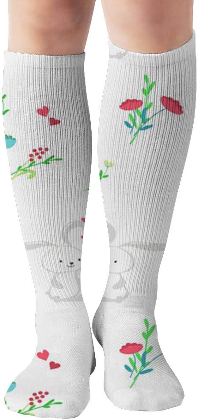 Cute Loving Raccoons Bunnies Happy Compression Socks For Men & Women