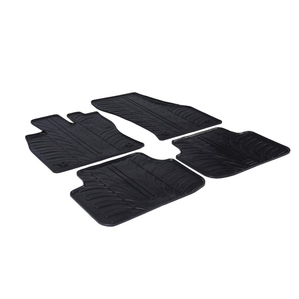 Rubber Mat Set Compatible with Skoda Octavia III 2013-2017 & 2017-2020 (T profile 4-piece + mounting clips)
