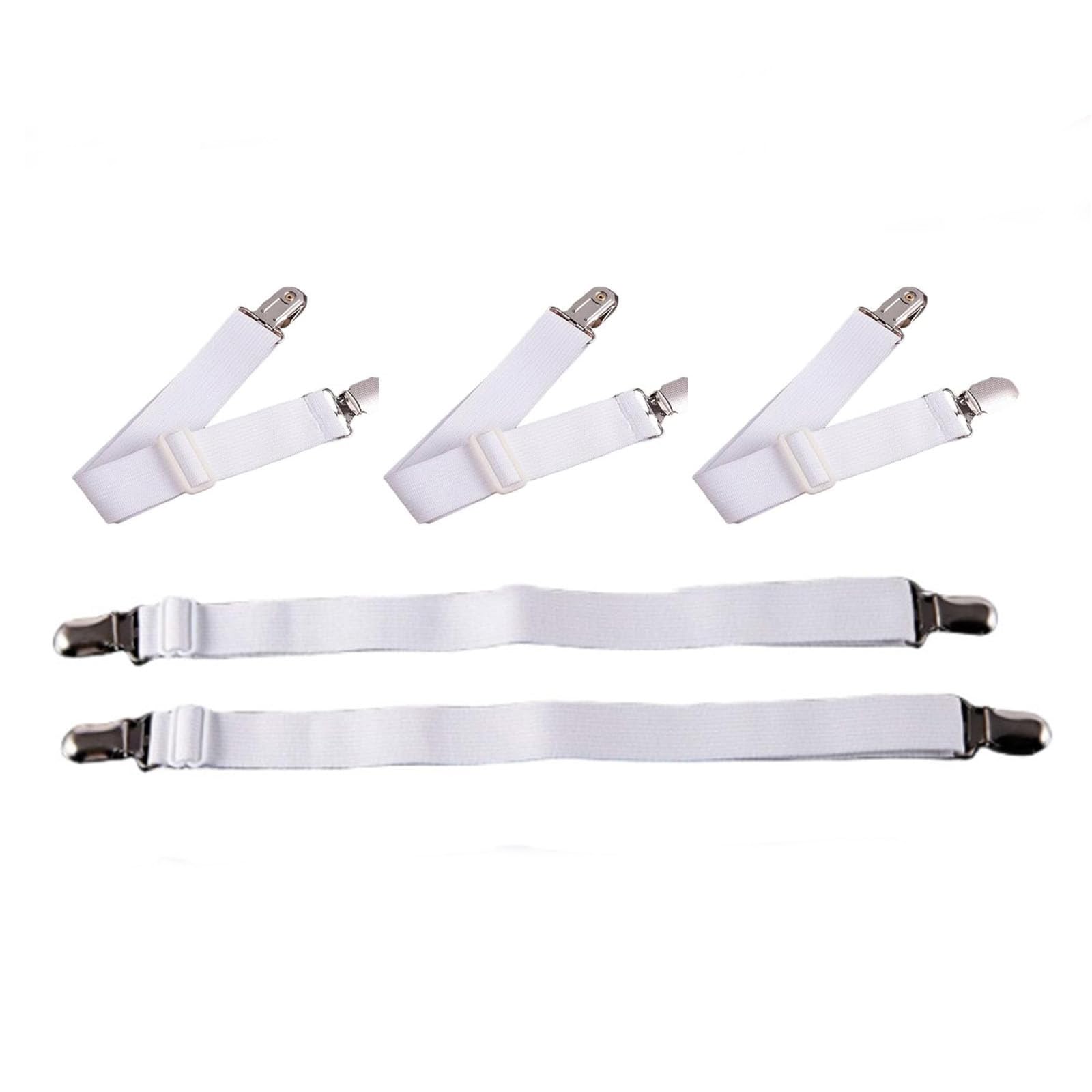 MUNSKT Tablecloth Clips Hidden Strap 5 Pack, Adjustable Elasticity Picnic Table Cloth Holder Clip Bed Sheet Clips Indoor Outdoor for Thick Tables Bench Cover Party Restaurant Camping RV Essential