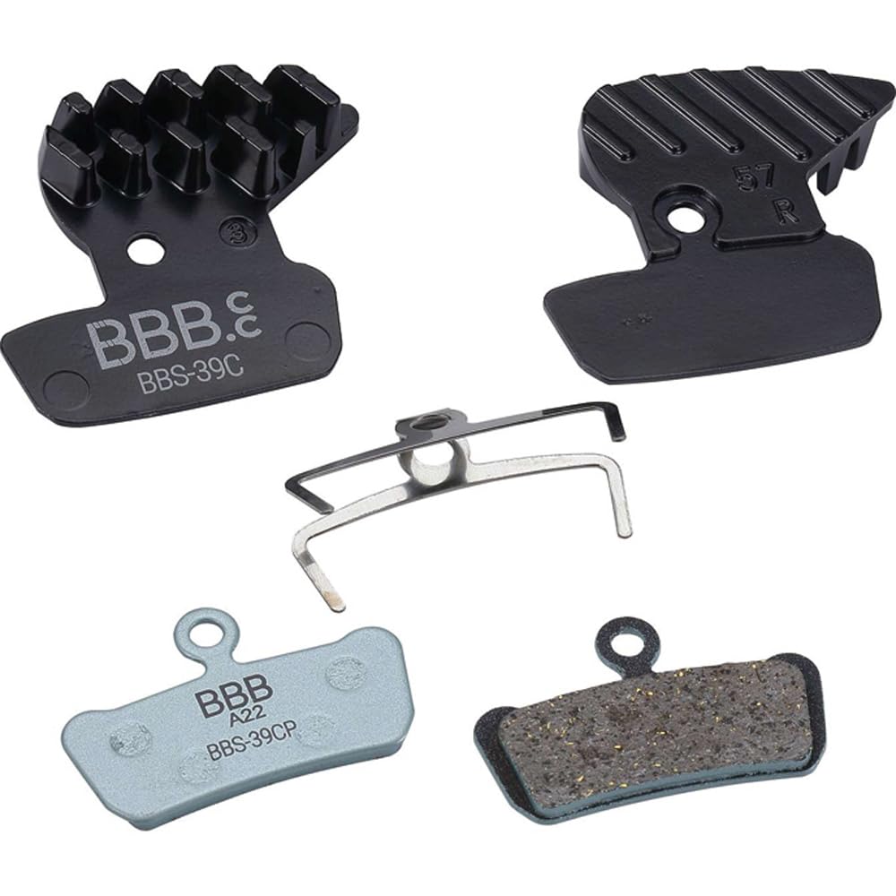 BBB Cycling SRAM Disc Brake Pads I Cooling Fins For Optimal Heat Dissipation I Organic Compound Brake Pads I DiscStop Coolfin BBS-39C