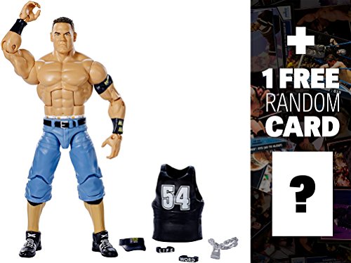 John Cena: WWE Elite Collection Action Figure + 1 FREE Official WWE Trading Card Bundle