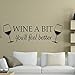 Blinggo WINE A BIT you'll feel better Quote Letter Wall Sticker Decal Home Arts Dinning Kitchen Lounge Decor Wall Decoration