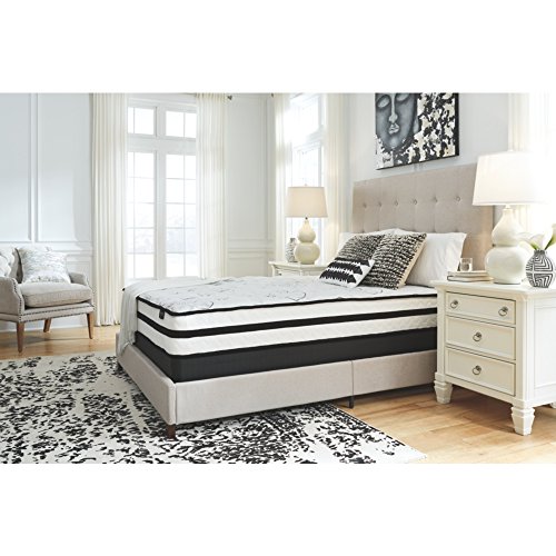 Signature Design by Ashley Chime 10 Inch Medium Firm Hybrid Mattress, CertiPUR-US Certified Foam,Twin, White