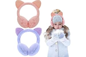UQMIQURA Kids Ear Muffs, 2 Pcs Winter Earmuffs Warm Girls, Adjustable Furry Plush Earmuff, Ear Warmers Children Earmuffs Wint