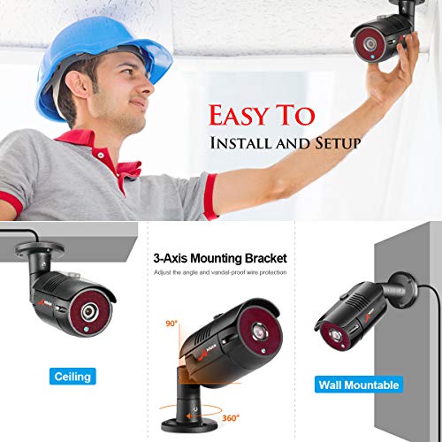 ANRAN 4 Channel 1080P Home Security Camera System 4ch CCTV DVR Recorder with 1TB Hard Drive 4X