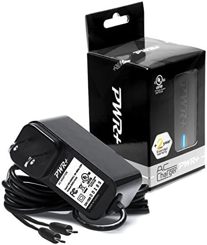 [UL Listed] Pwr+ 6.5 Ft 4A Rapid Charger Dual AC Adapter for Kobo VOX Digital Ereader, Kobo Arc, Kobo Touch, Kobo Glo, Kobo Mini, Kobo Aura Hd Ebook Tablet PC Power Cord (!PLEASE SEE DESCRIPTION ON TAB CHARGING!)