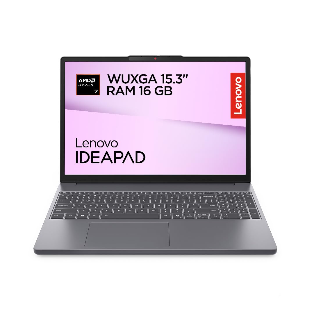 Lenovo IdeaPad Slim 3 Notebook 15.3'' IPS WUXGA (1920x1200), AMD Ryzen 7 7735HS, RAM 16GB, 512GB SSD, Windows 11 Home, WiFi 6 - Luna Grey