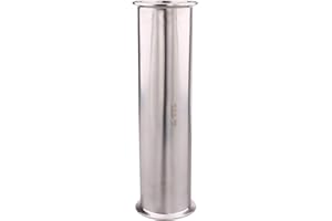 DERNORD Sanitary Spool Tube with Clamp Ends,Stainless Steel 304 Seamless Round Tubing with 3 Inch Tri Clamp Ferrule Flange (Tube Length: 12 Inch / 305MM)