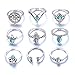 DDLBiz 9pcs/Set Women Vintage Bohemian Silver Stack Rings Above Knuckle Rings Set Jewelry Gift (Silver)