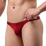 Brave Person Men's Sexy Thong Underwear Low Rise Bikini T-Back G-String (S, Red)