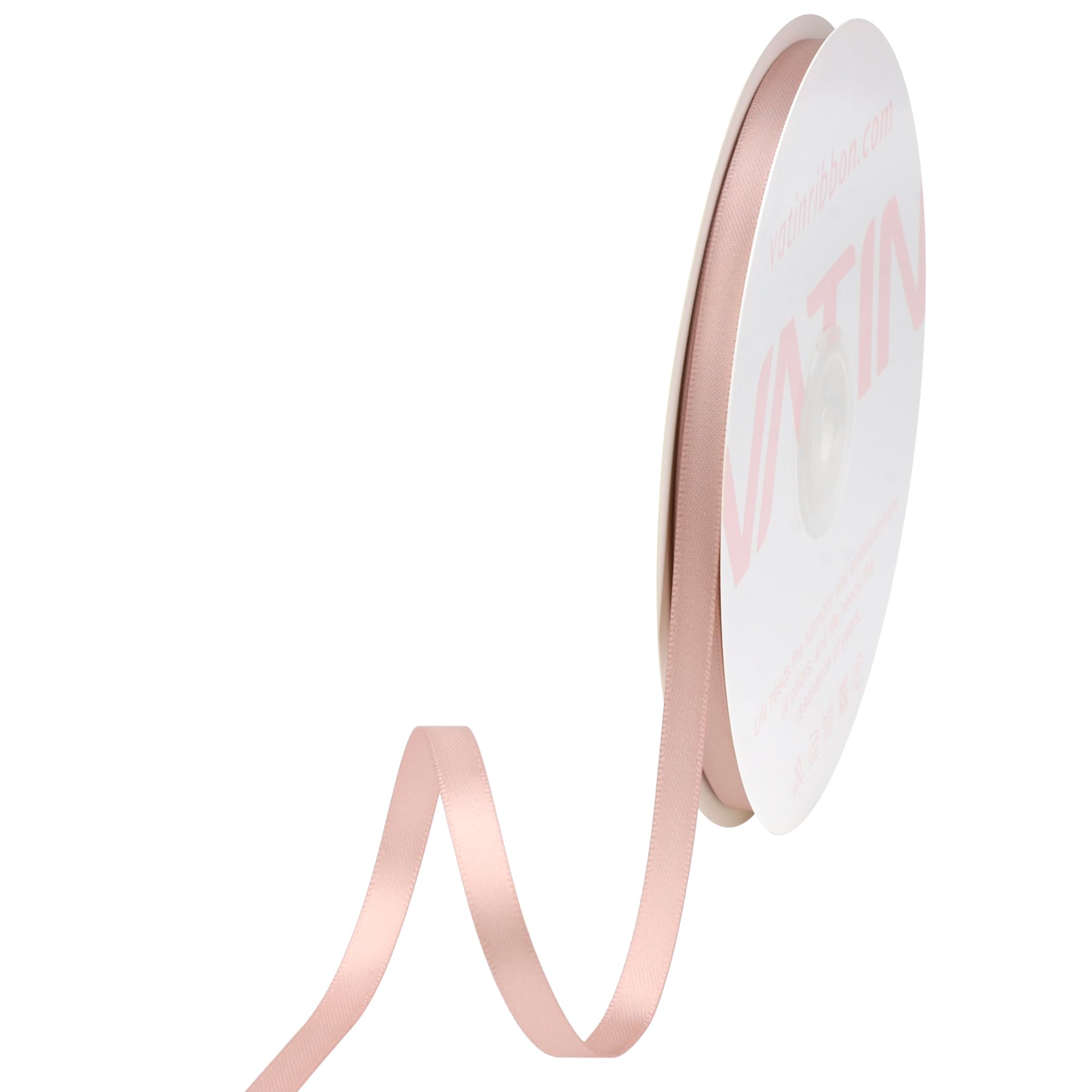 VATIN 6mm Double Faced Antique Mauve Polyester Satin Ribbon - 45 Metre for Gift Wrapping Ornament Party Favor Braids Baby Shower Decoration Floral Arrangement Craft Supplies